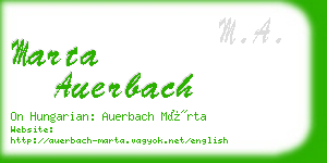 marta auerbach business card